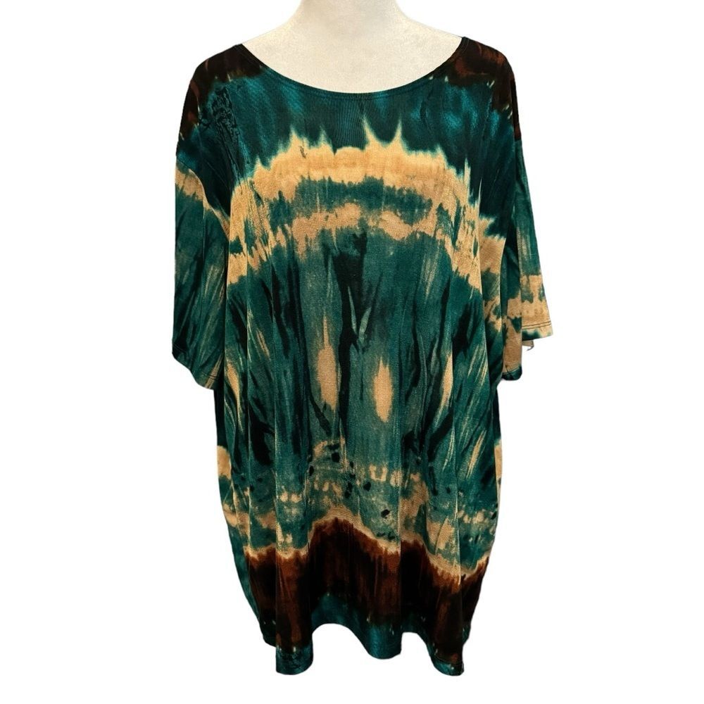 Susan Lawrence Women’s Top Size 2X Spandex Short Sleeves Round Neck​